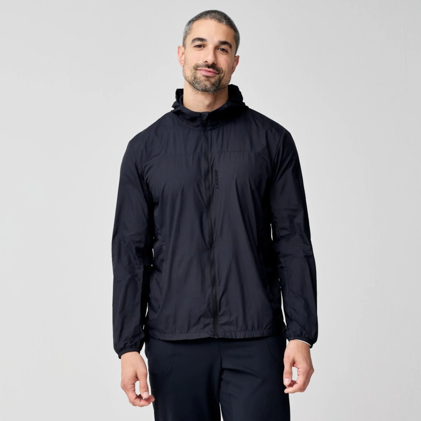 Brooks Canopy Packable Jacket men's packable wind jacket Black