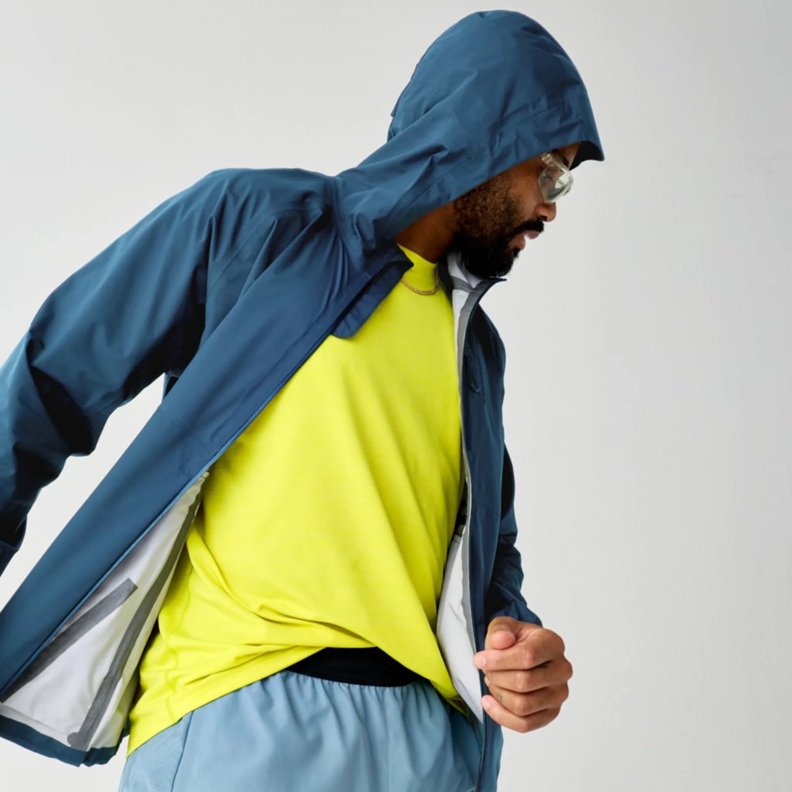 Brooks Canopy Waterproof Jacket men's waterproof jacket Indigo