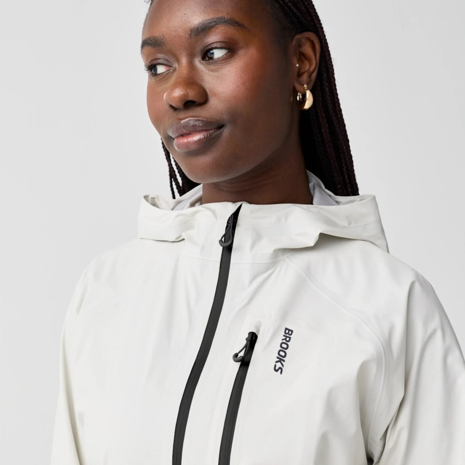 Brooks Canopy Waterproof Jacket women's waterproof jacket Bone
