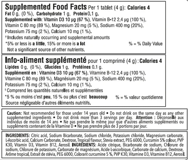 Krono Nutrition Tropical Fruit Effervescent Electrolyte Tablets