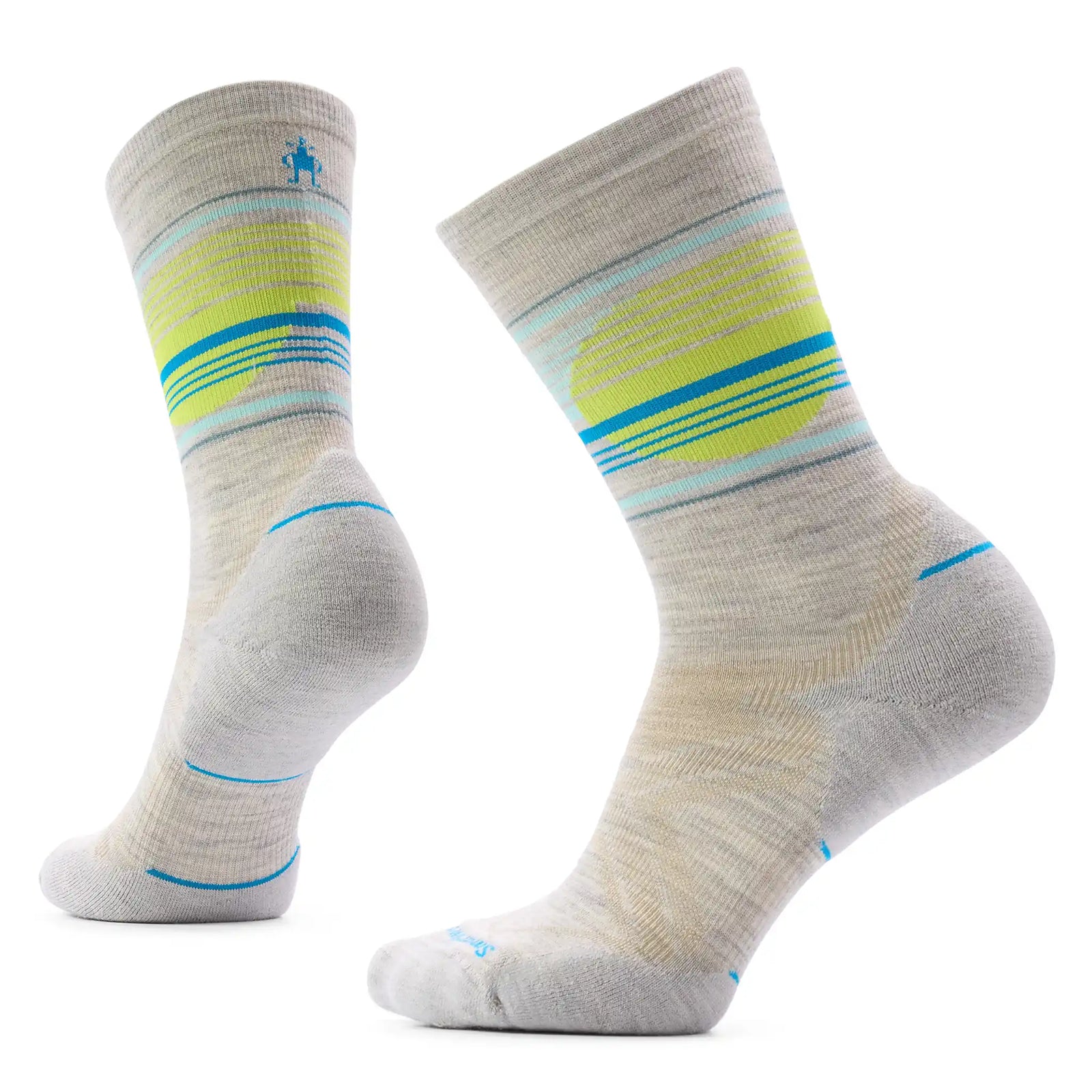 Smartwool chaussette de course imprimée Glow pour femme, coloris Gris cendré — image principale