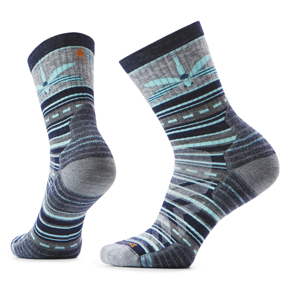 Smartwool mi-chaussettes de randonnée Dragon Stitch pour femme, coloris Gris chiné à libellules — image principale