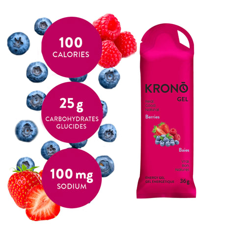 Krono Gel énergétique Fruits des champs - Boîte de 24