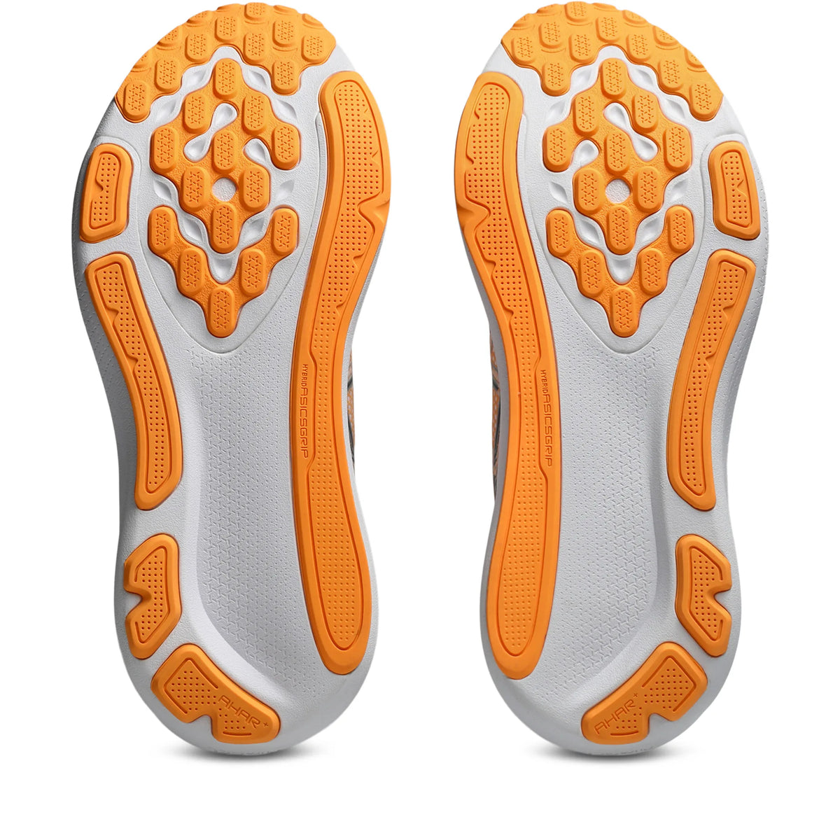 ASICS Gel-Kayano 33 pour homme, coloris blanc et orange - vue de la semelle