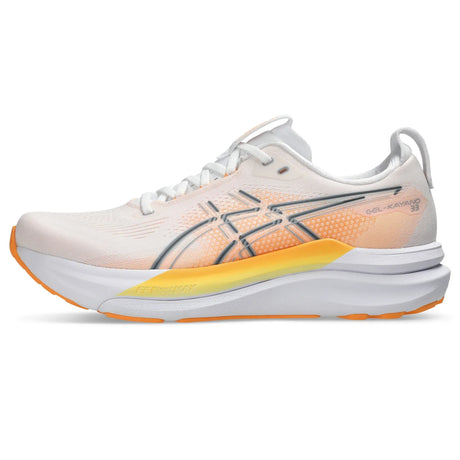 ASICS Gel-Kayano 33 pour homme, coloris blanc et orange - vue latérale intérieure