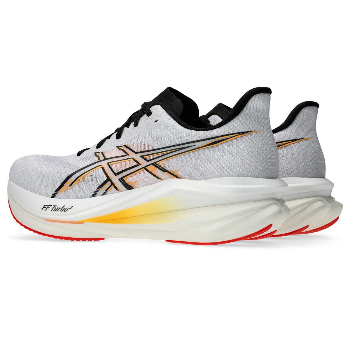 ASICS Sonicblast 2 pour homme, coloris blanc et orange - vue de trois quarts