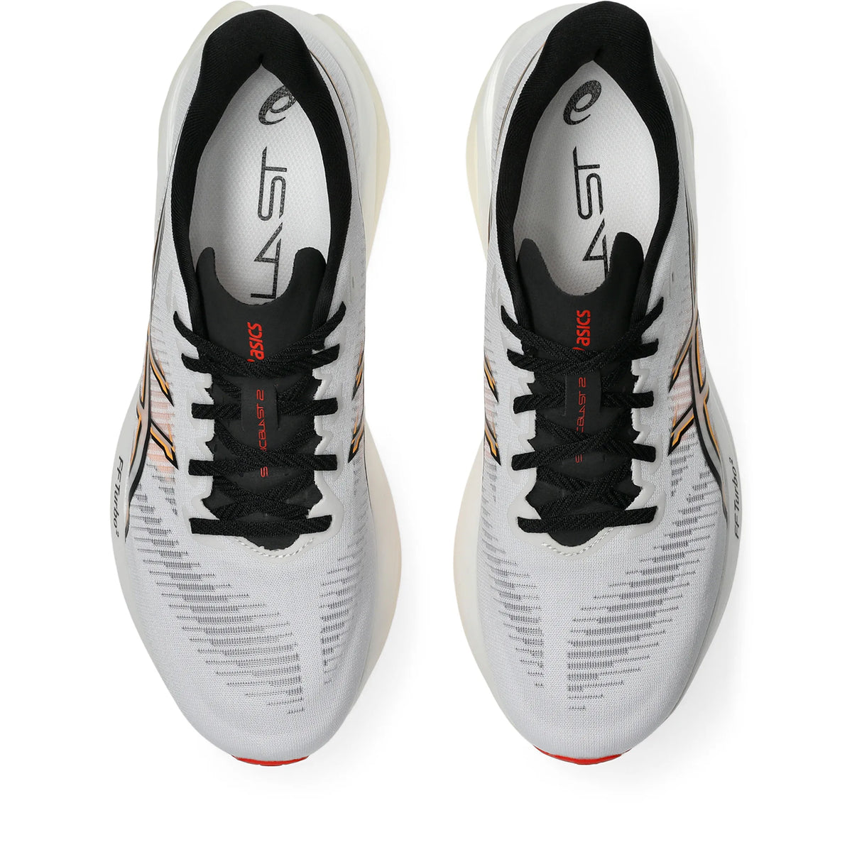 ASICS Sonicblast 2 pour homme, coloris blanc et orange - vue de dessus