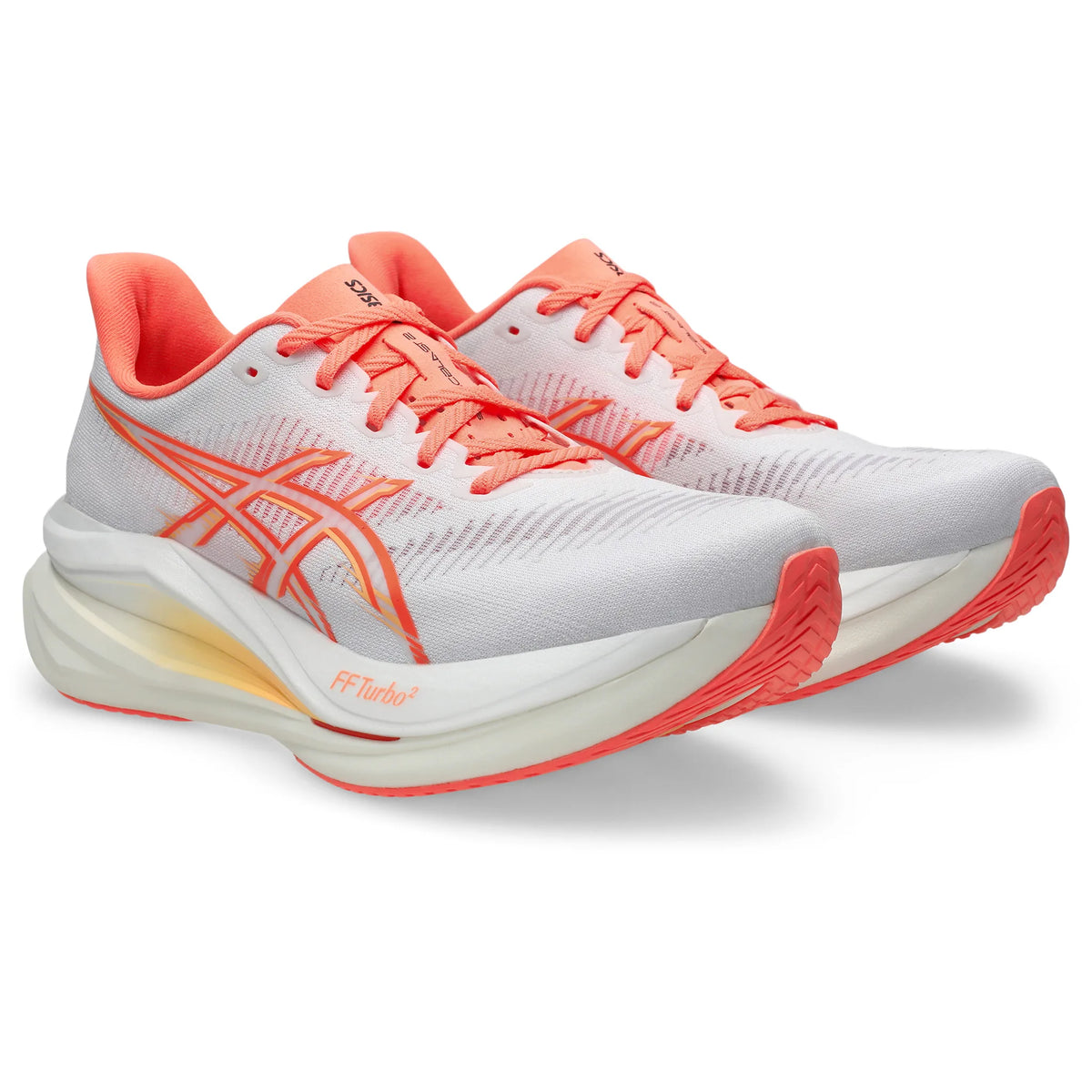 ASICS Sonicblast 2 pour femme, coloris blanc et corail - vue latérale extérieure