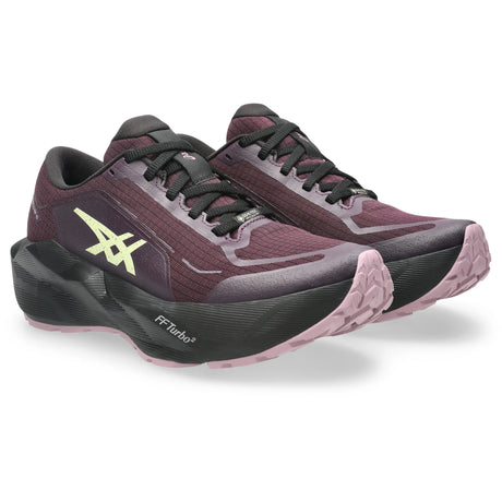 ASICS Novablast 6 GTX pour femme, coloris aubergine et noir - vue latérale extérieure