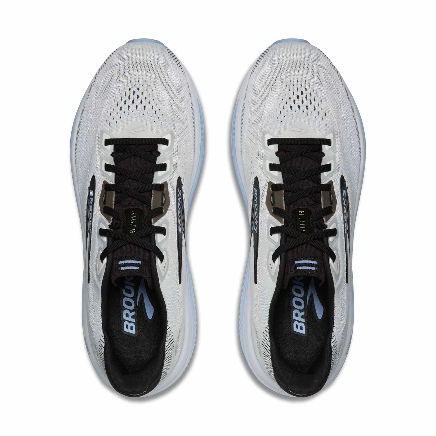 Brooks Ghost 18 Men's Running Shoes - White / Black / Open Air