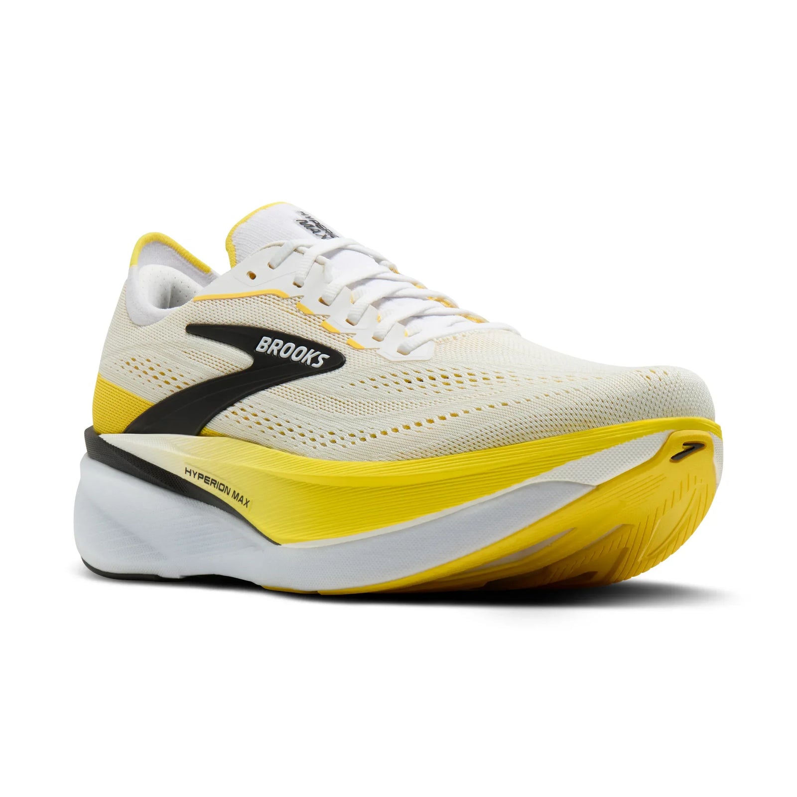 Brooks Hyperion Max 4 chaussures de course à pied pour homme - Blanc / Jaune Cyber / Noir
