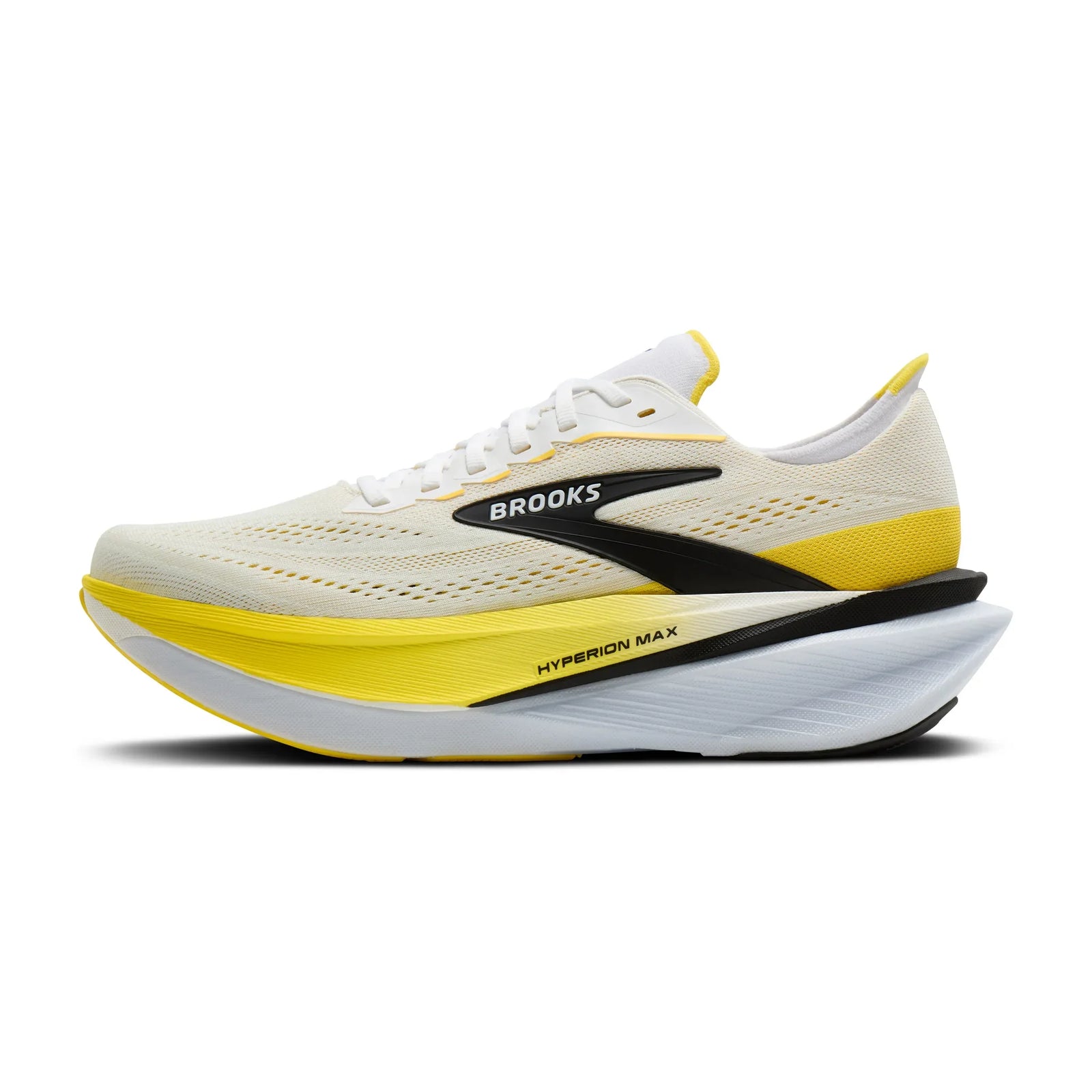 Brooks Hyperion Max 4 chaussures de course à pied pour homme - Blanc / Jaune Cyber / Noir