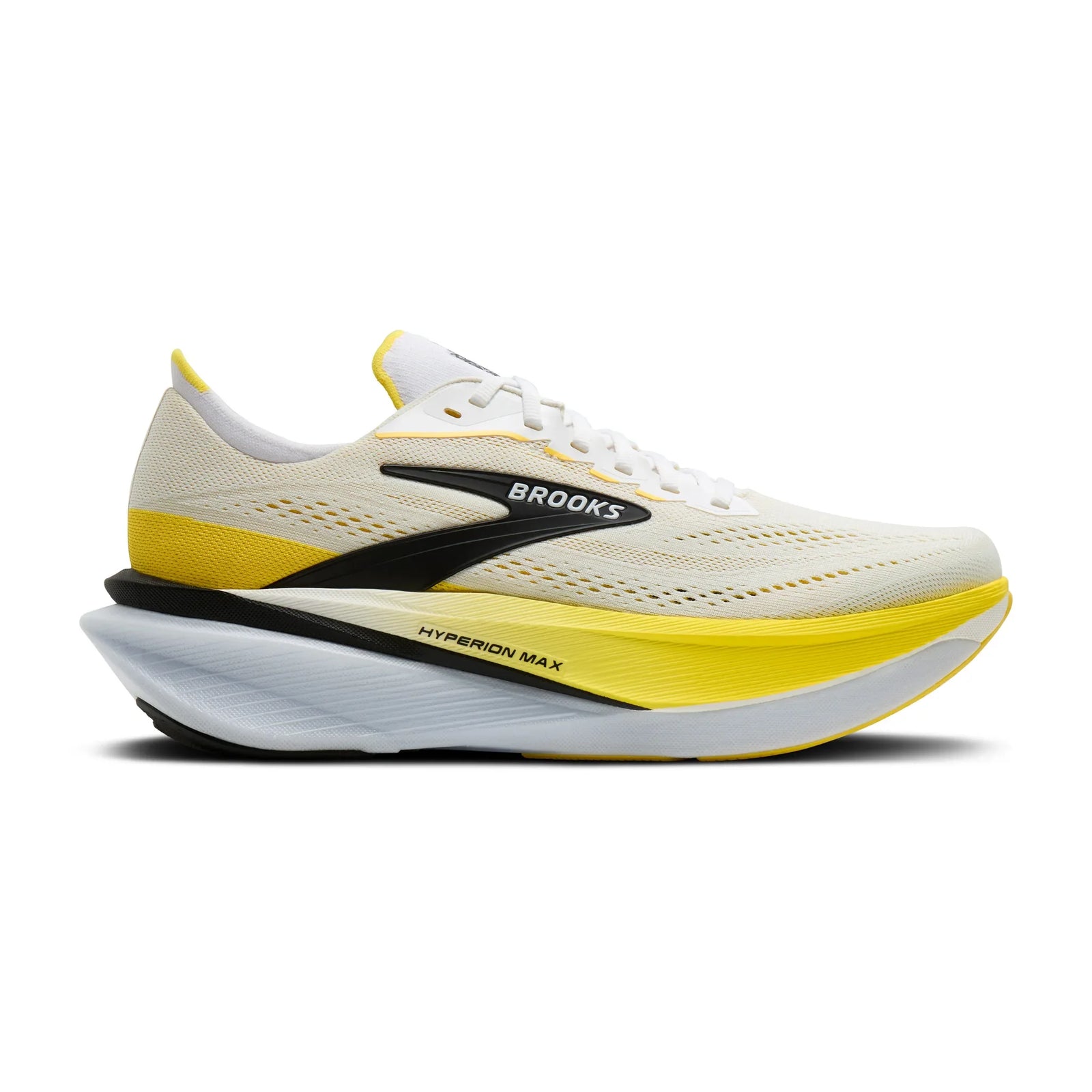 Brooks Hyperion Max 4 chaussures de course à pied pour homme - Blanc / Jaune Cyber / Noir