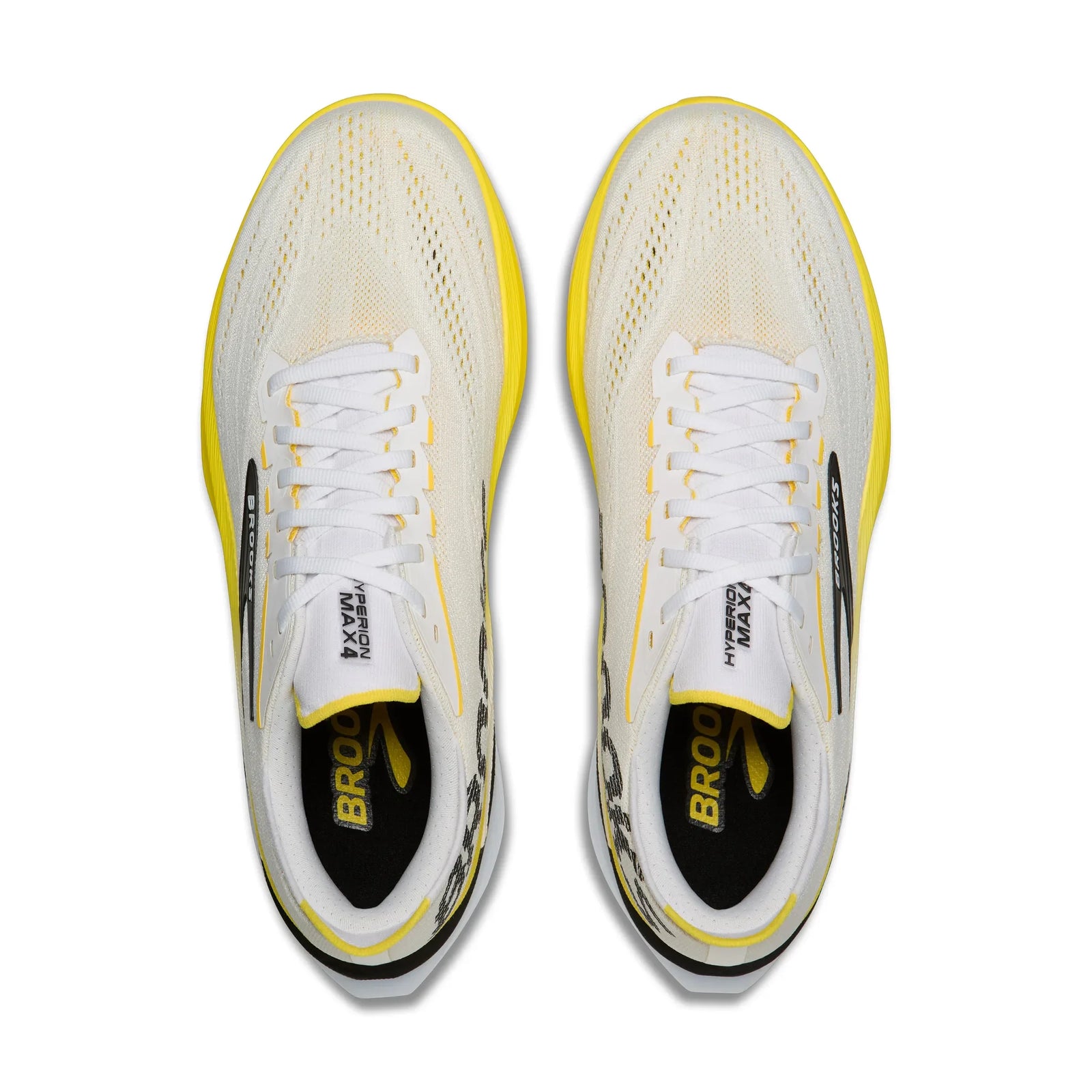 Brooks Hyperion Max 4 chaussures de course à pied pour homme - Blanc / Jaune Cyber / Noir