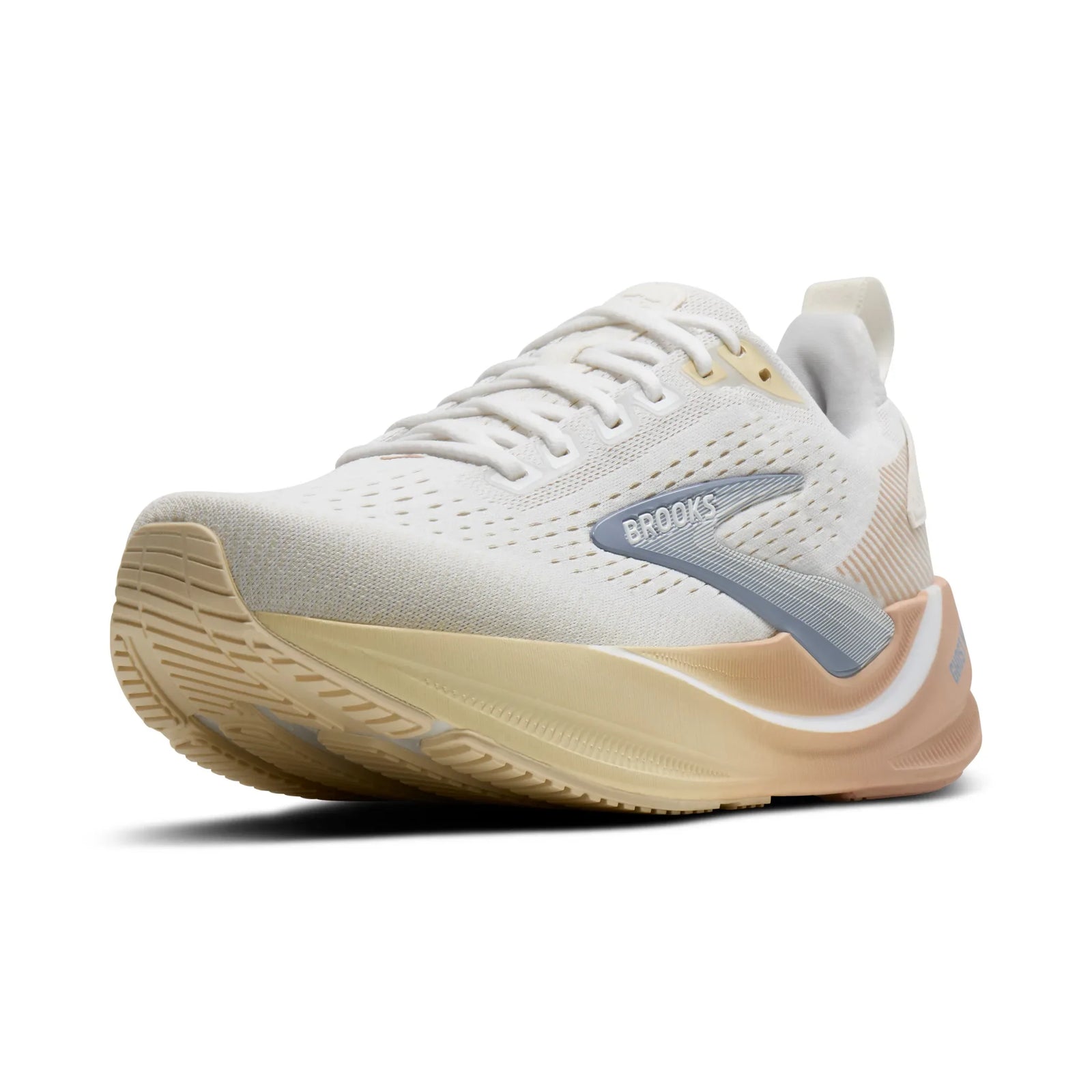 Brooks Ghost Max 4 chaussures de course à pied pour femme - Blanc / Rose / Rutabaga