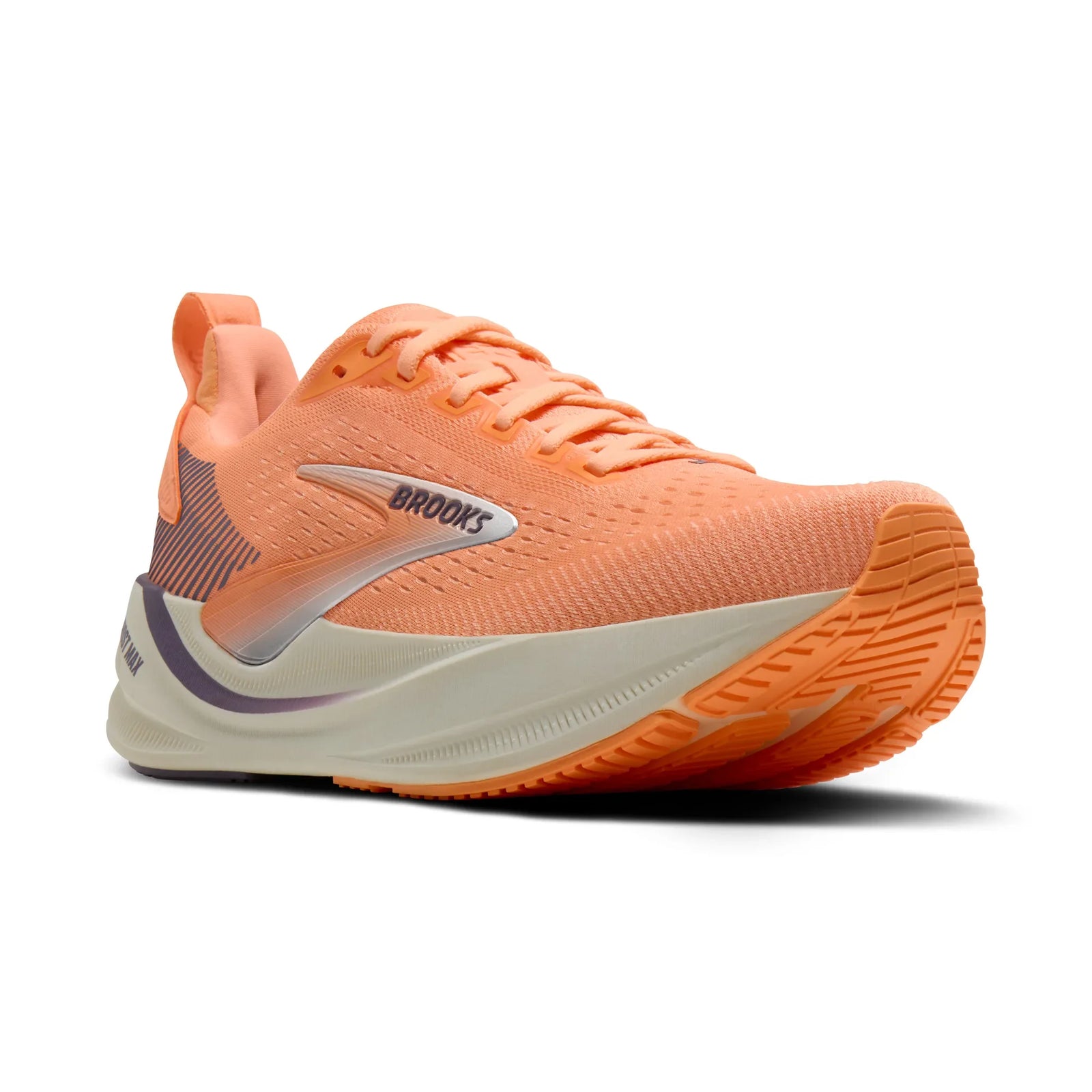 Brooks Ghost Max 4 chaussures de course à pied pour femme - Pêche Cyber / Raisin / Bleu délavé