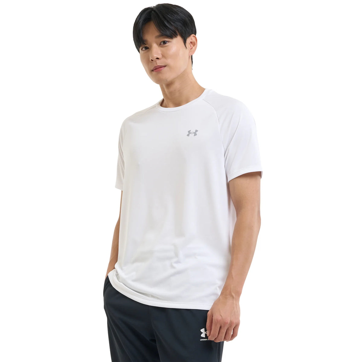 UA Tech 2.0 t-shirt à manches courtes pour homme Blanc / Overcast Gray - côté