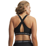 UA Crossback Mid soutien-gorge de sport croisé dans le dos pour femme Ultimate Black / Blanc - dos