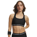 UA Crossback Mid soutien-gorge de sport croisé dans le dos pour femme Ultimate Black / Blanc