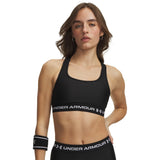 UA Crossback Mid soutien-gorge de sport croisé dans le dos pour femme Ultimate Black / Blanc