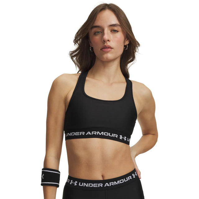 UA Crossback Mid soutien-gorge de sport croisé dans le dos pour femme Ultimate Black / Blanc