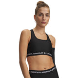 UA Crossback Mid soutien-gorge de sport croisé dans le dos pour femme Ultimate Black / Blanc