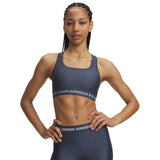 UA Crossback Mid soutien-gorge de sport croisé dans le dos pour femme Downpour Gray / Blue Fog