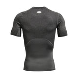 UA HeatGear Armour t-shirt de compression à manches courtes pour homme Carbon Heather / Noir - dos