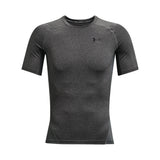 UA HeatGear Armour t-shirt de compression à manches courtes pour homme Carbon Heather / Noir