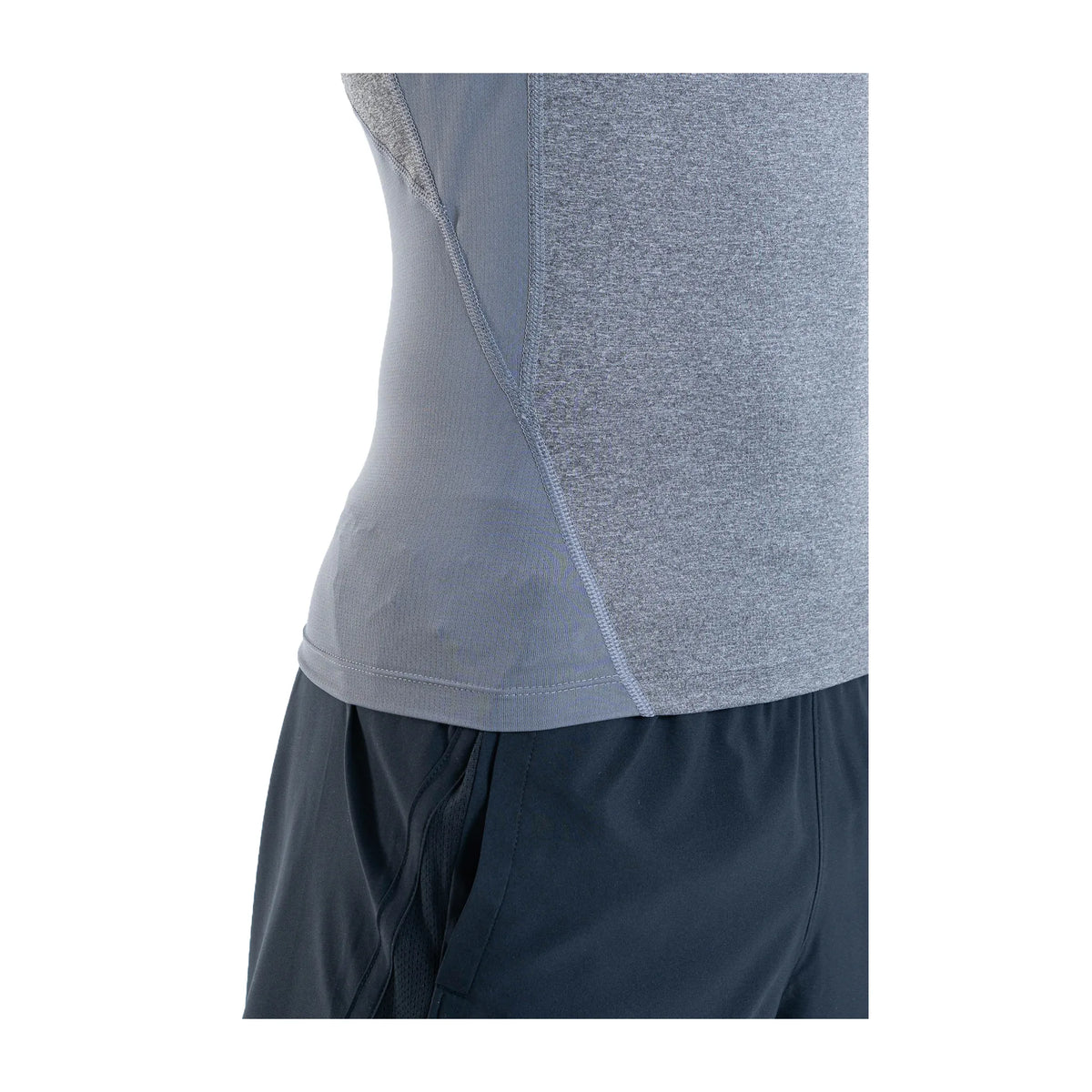 UA HeatGear Armour t-shirt de compression à manches courtes pour homme Carbon Heather / Noir - côté