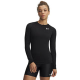 UA HeatGear Armour chandail de compression à manches longues pour femme Ultimate Black / Blanc