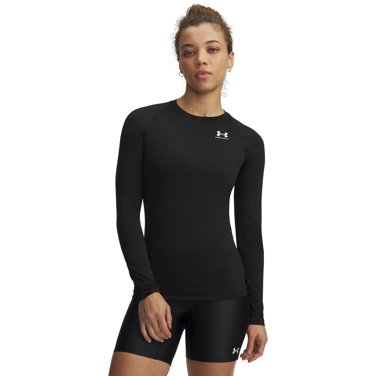 UA HeatGear Armour chandail de compression à manches longues pour femme Ultimate Black / Blanc