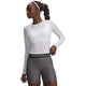 UA HeatGear Armour chandail de compression à manches longues pour femme Blanc / Halo Gray