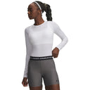 UA HeatGear Armour chandail de compression à manches longues pour femme Blanc / Halo Gray
