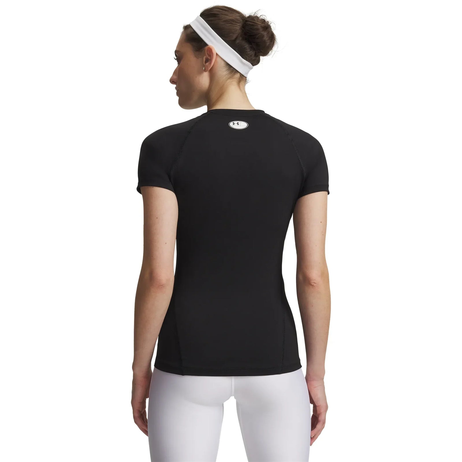 UA HeatGear t-shirt de compression pour femme Ultimate Black / Blanc - dos