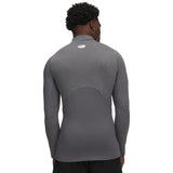 UA ColdGear chandail de compression à col montant et manches longues pour homme Charcoal Light Heather / Noir - dos