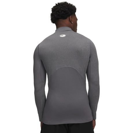 UA ColdGear chandail de compression à col montant et manches longues pour homme Charcoal Light Heather / Noir - dos