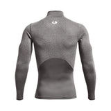 UA ColdGear chandail de compression à col montant et manches longues pour homme Charcoal Light Heather / Noir - dos