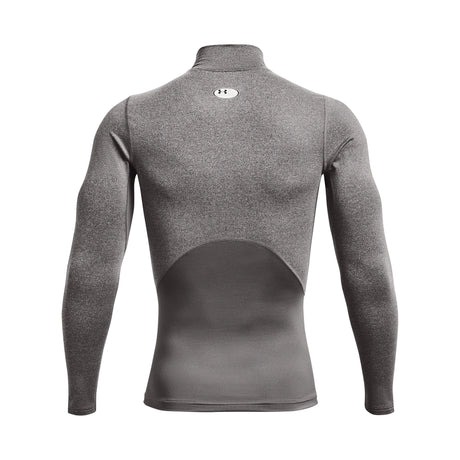 UA ColdGear chandail de compression à col montant et manches longues pour homme Charcoal Light Heather / Noir - dos