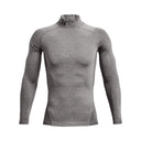 UA ColdGear chandail de compression à col montant et manches longues pour homme Charcoal Light Heather / Noir