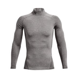 UA ColdGear chandail de compression à col montant et manches longues pour homme Charcoal Light Heather / Noir