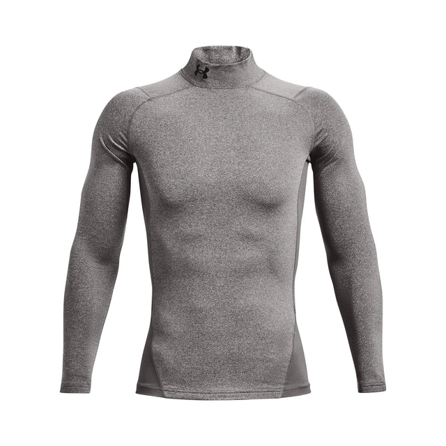 UA ColdGear chandail de compression à col montant et manches longues pour homme Charcoal Light Heather / Noir