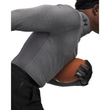 UA ColdGear chandail de compression à col montant et manches longues pour homme Charcoal Light Heather / Noir - détail