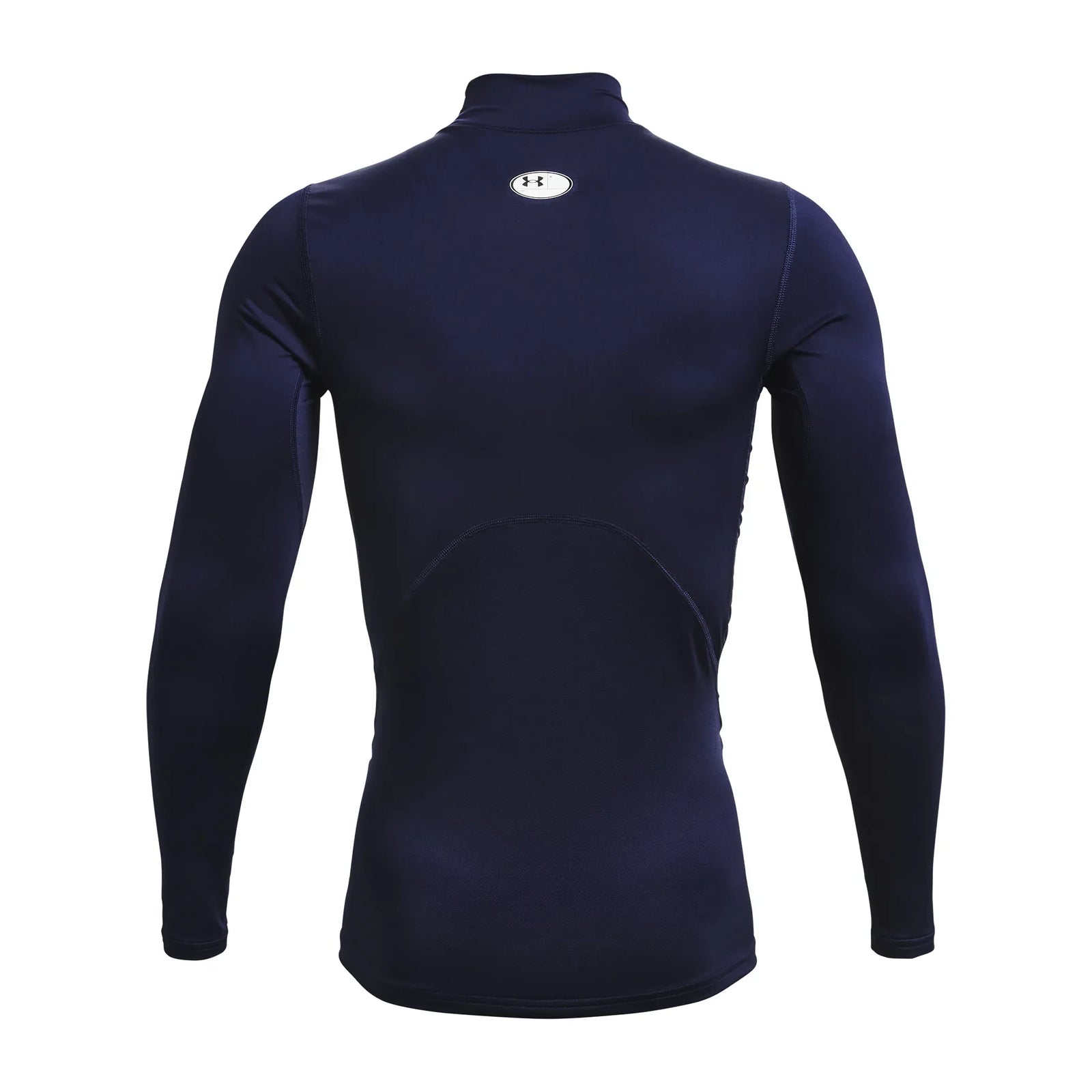 UA ColdGear chandail de compression à col montant et manches longues pour homme Midnight Navy / Blanc - dos