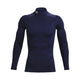 UA ColdGear chandail de compression à col montant et manches longues pour homme Midnight Navy / Blanc