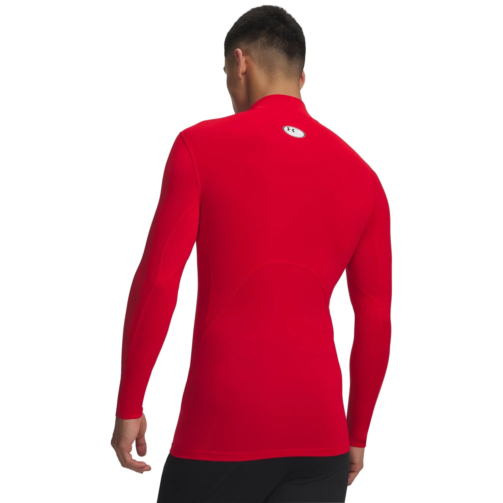 UA ColdGear chandail de compression à col montant et manches longues pour homme Rouge / Blanc - dos