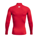 UA ColdGear chandail de compression à col montant et manches longues pour homme Rouge / Blanc - dos