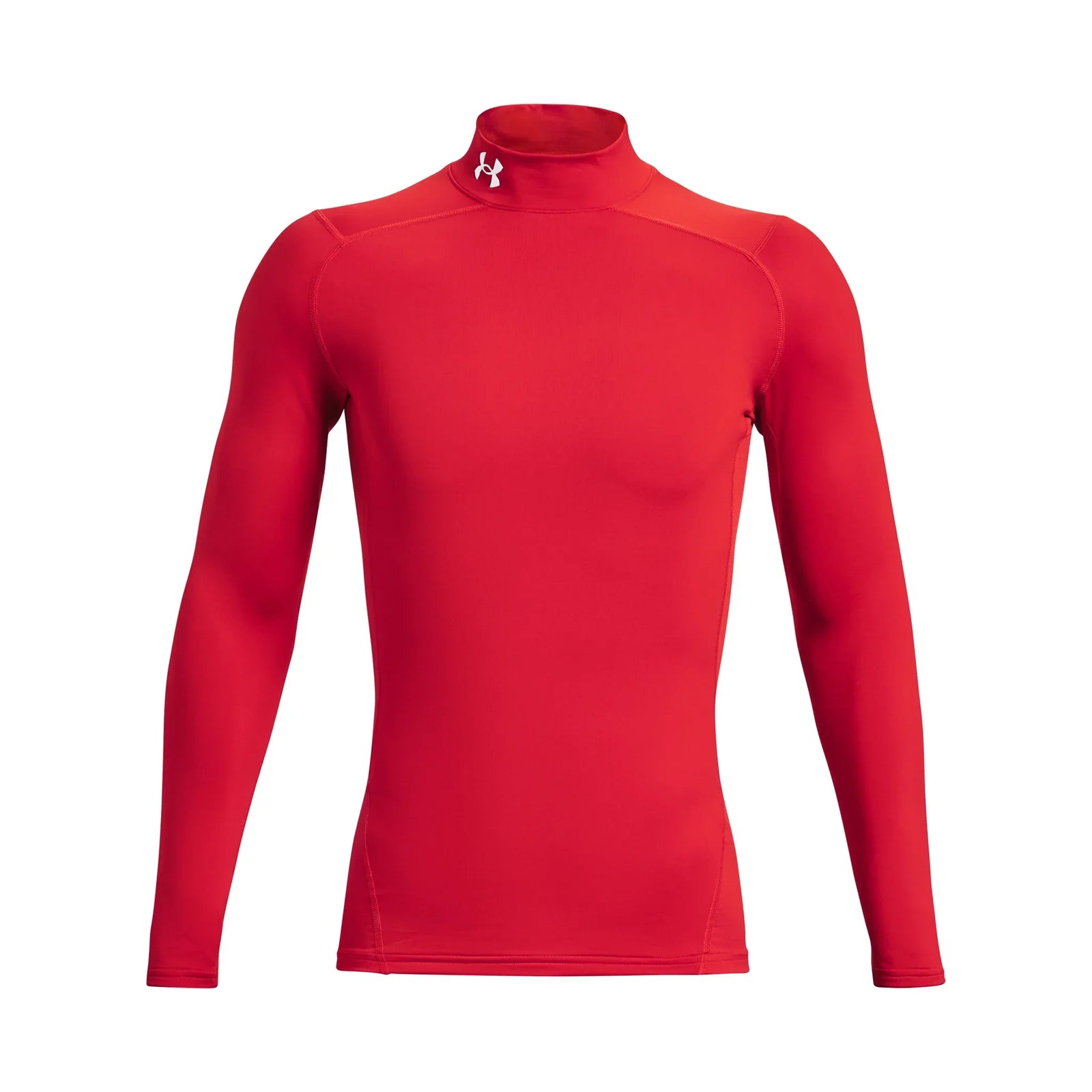 UA ColdGear chandail de compression à col montant et manches longues pour homme Rouge / Blanc