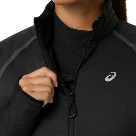 Veste de course à pied d'hiver ASICS Road Winter noire pour femme