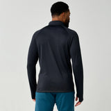 Brooks Momentum Thermal chandail 1/2 zip de course à pied pour homme – Noir (vue arrière)